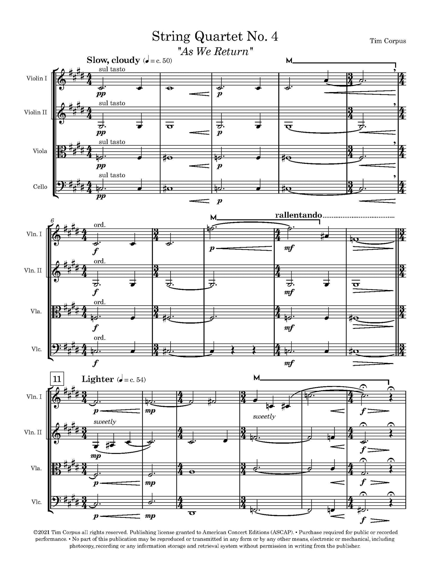 String Quartet No. 4: "As We Return"