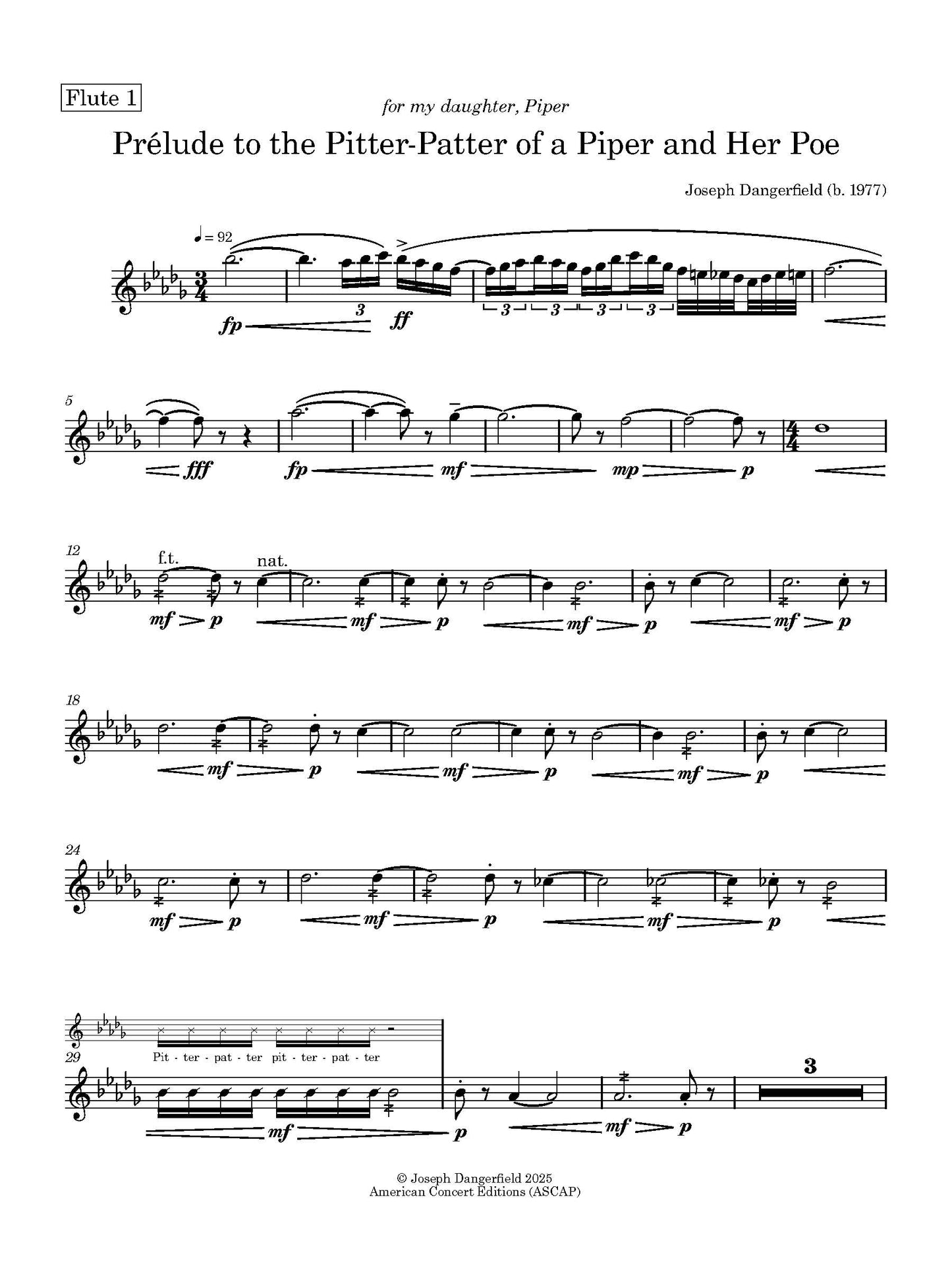 Prélude to the Pitter-Patter of a Piper and Her Poe - For 9 Flutes