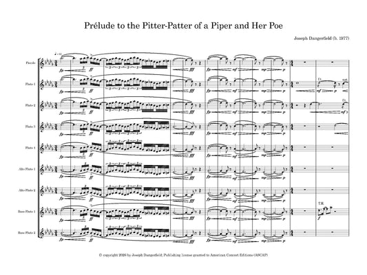 Prélude to the Pitter-Patter of a Piper and Her Poe - For 9 Flutes