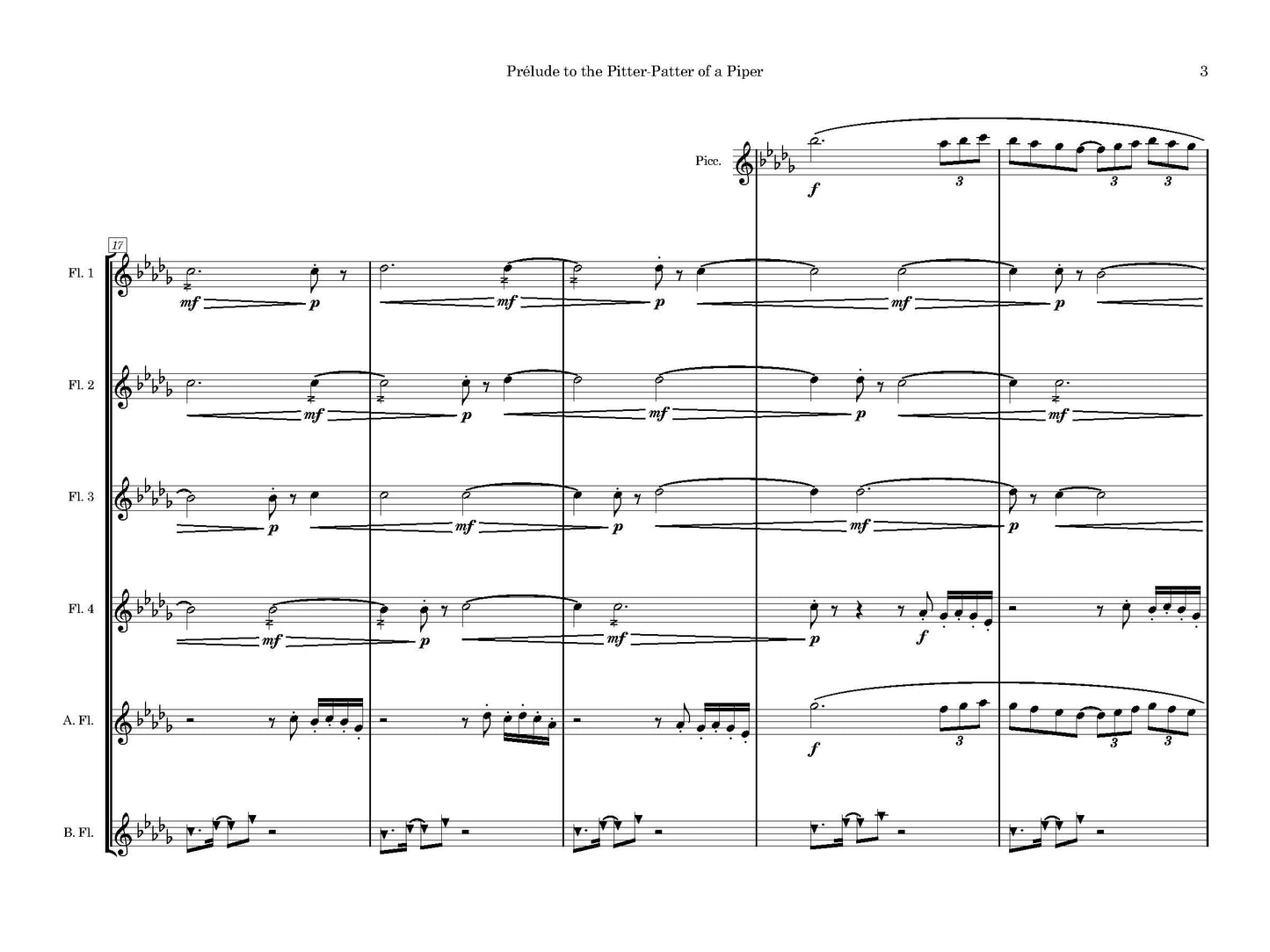 Prélude to the Pitter-Patter of a Piper