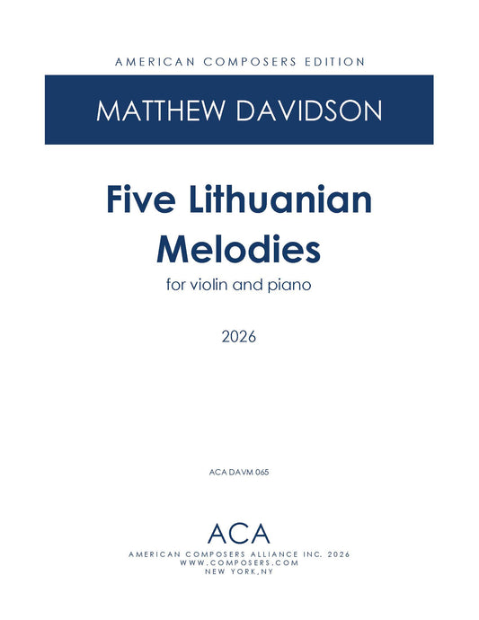 Five Lithuanian Melodies for Violin and Piano