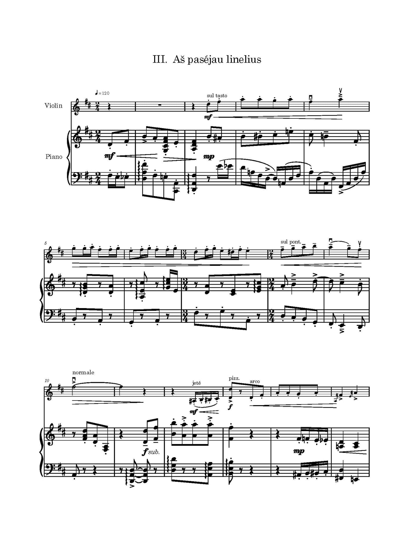 Five Lithuanian Melodies for Violin and Piano
