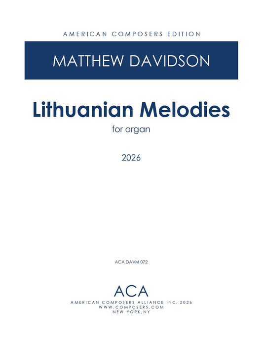 Lithuanian Melodies for Organ