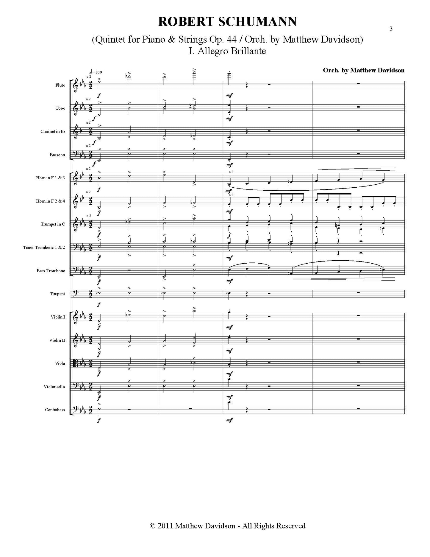 Robert Schumann -- Quintet For Piano And Strings - Davidson, Orch.