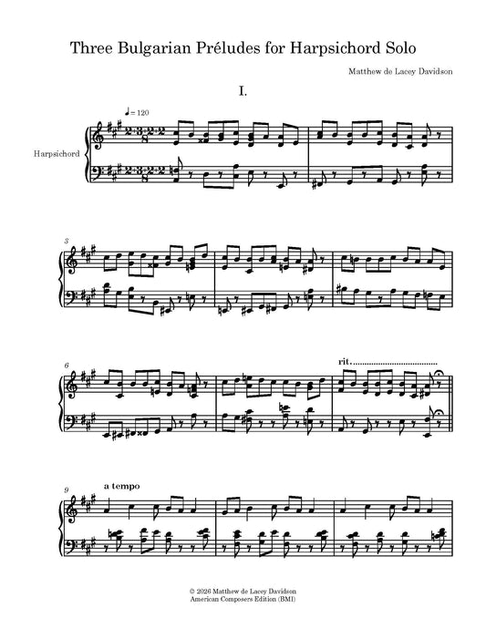 Three Bulgarian Préludes