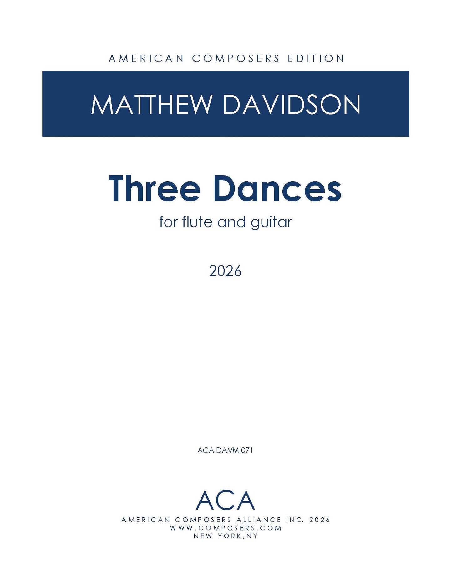 Three Dances for Flute and Guitar