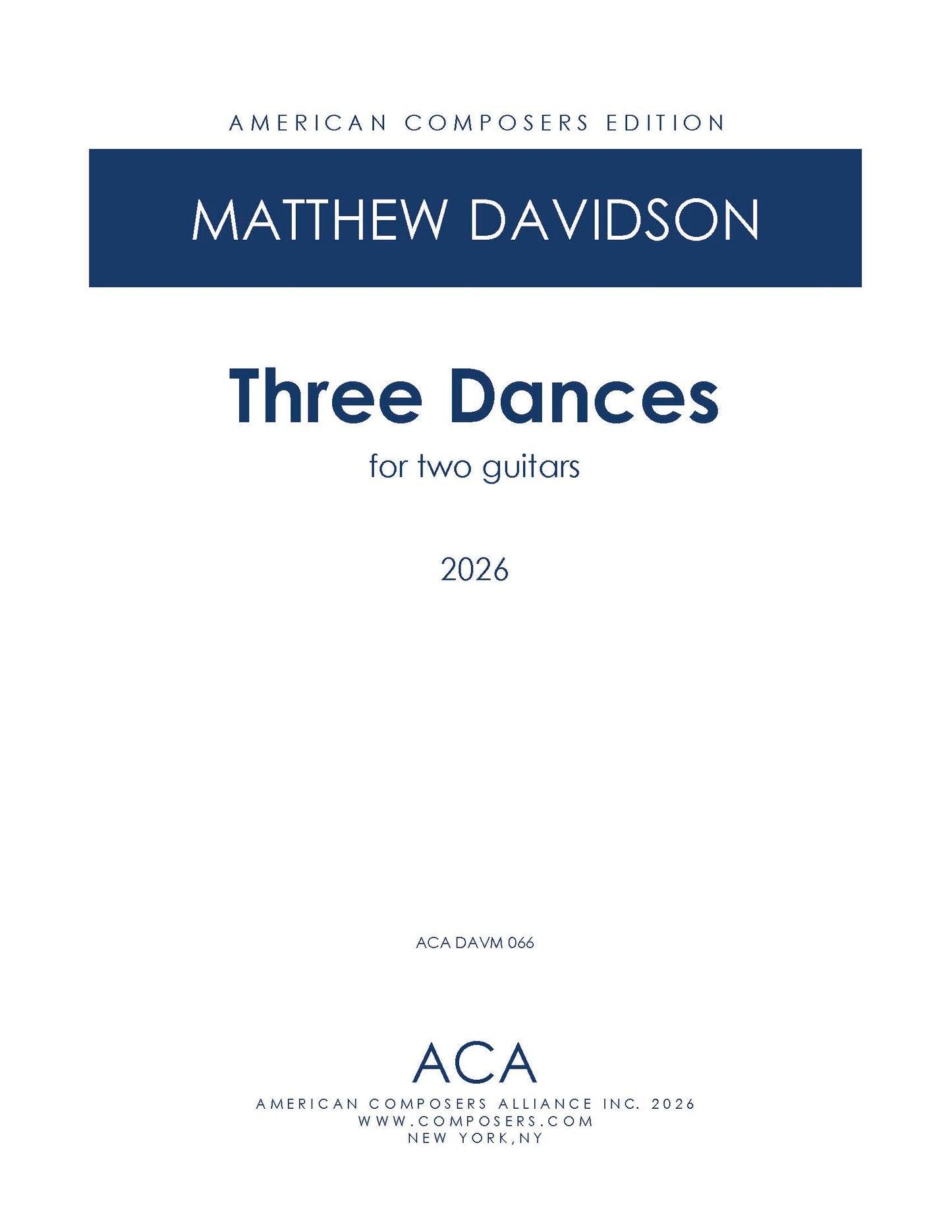 Three Dances for Two Guitars