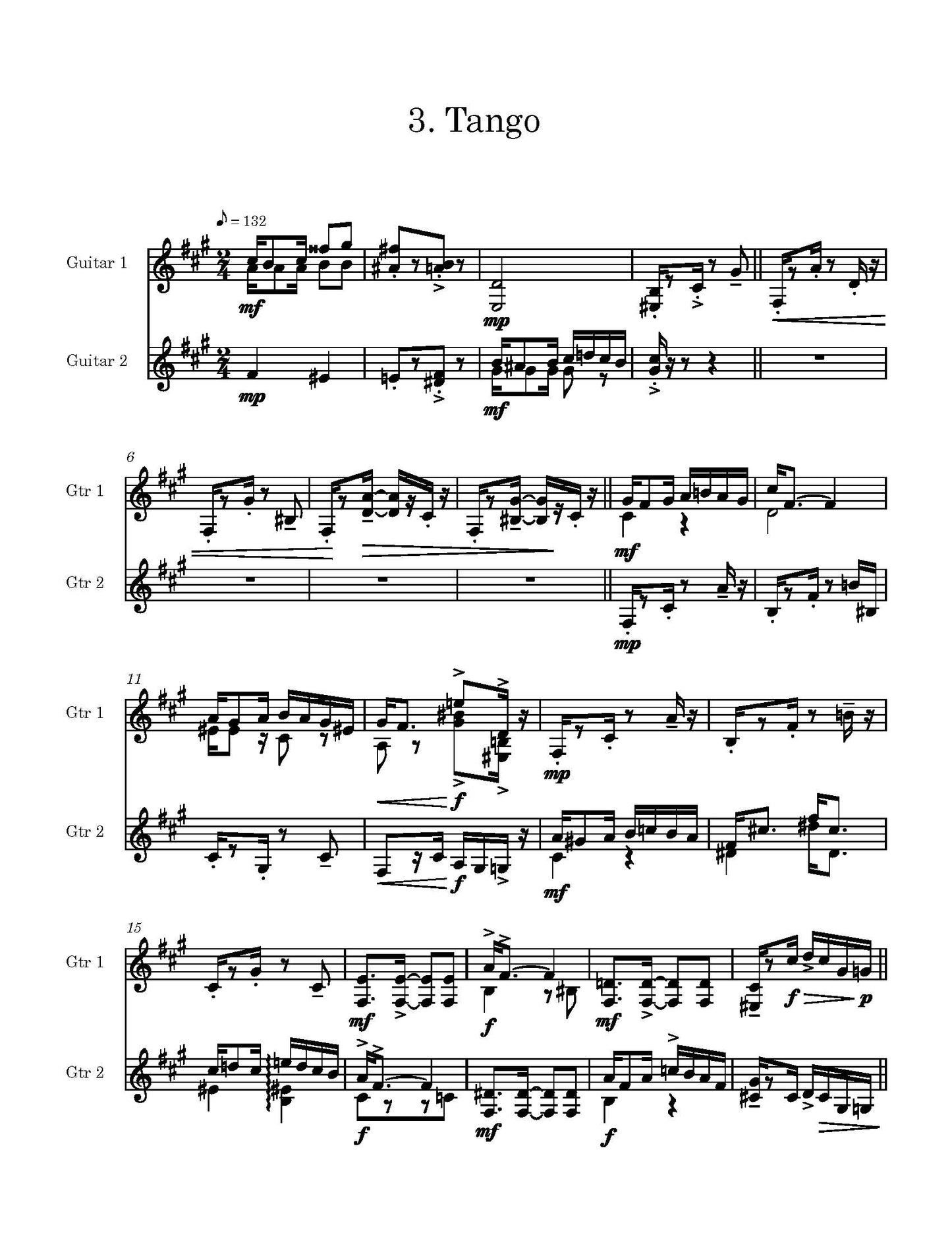 Three Dances for Two Guitars