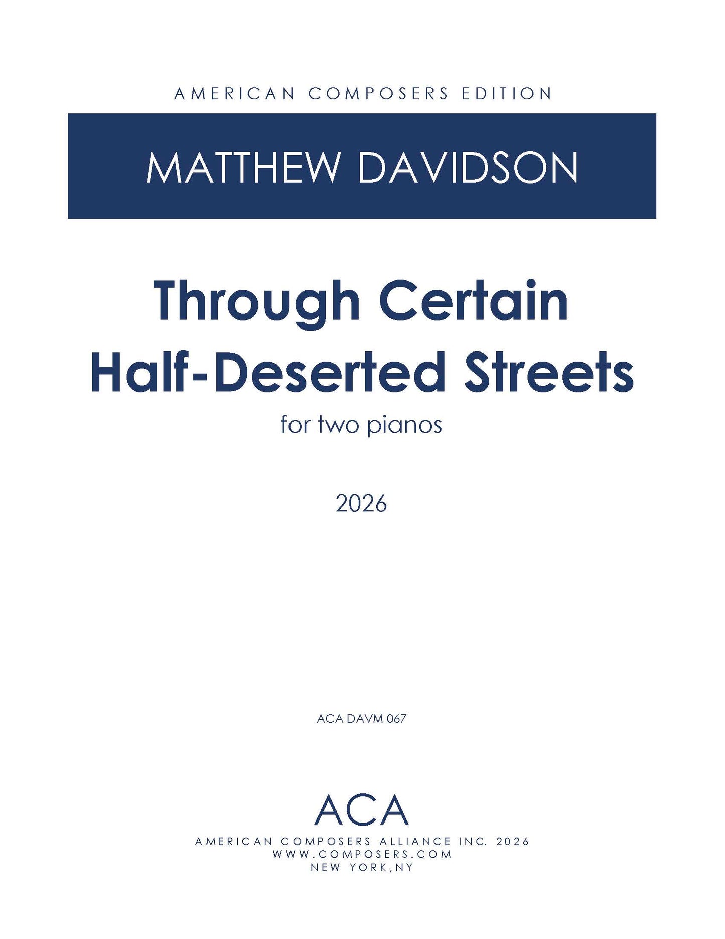 Through Certain Half-Deserted Streets