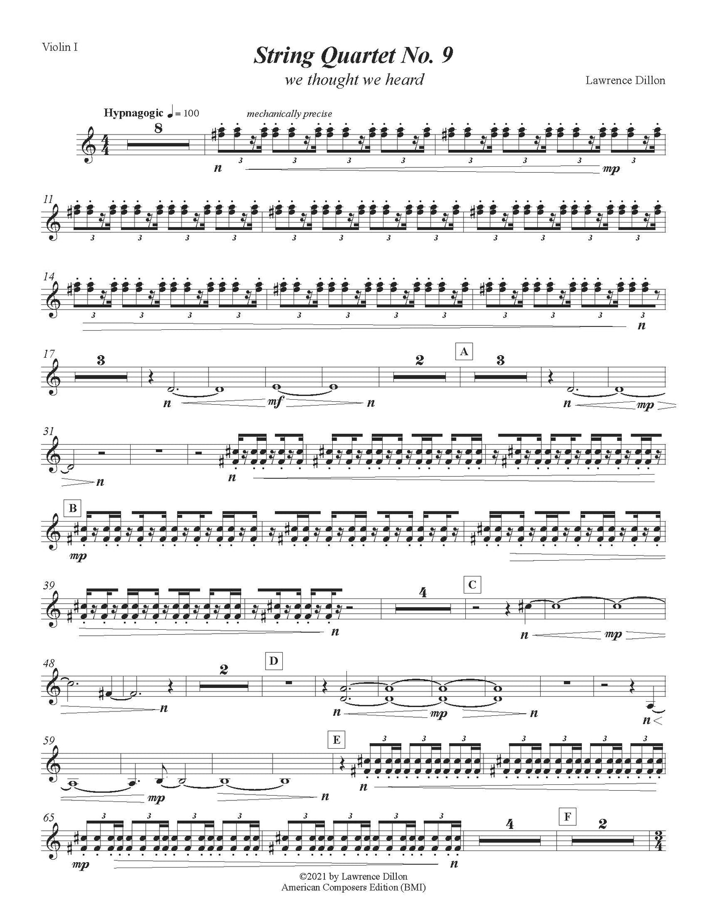 String Quartet No. 9: We Thought We Heard