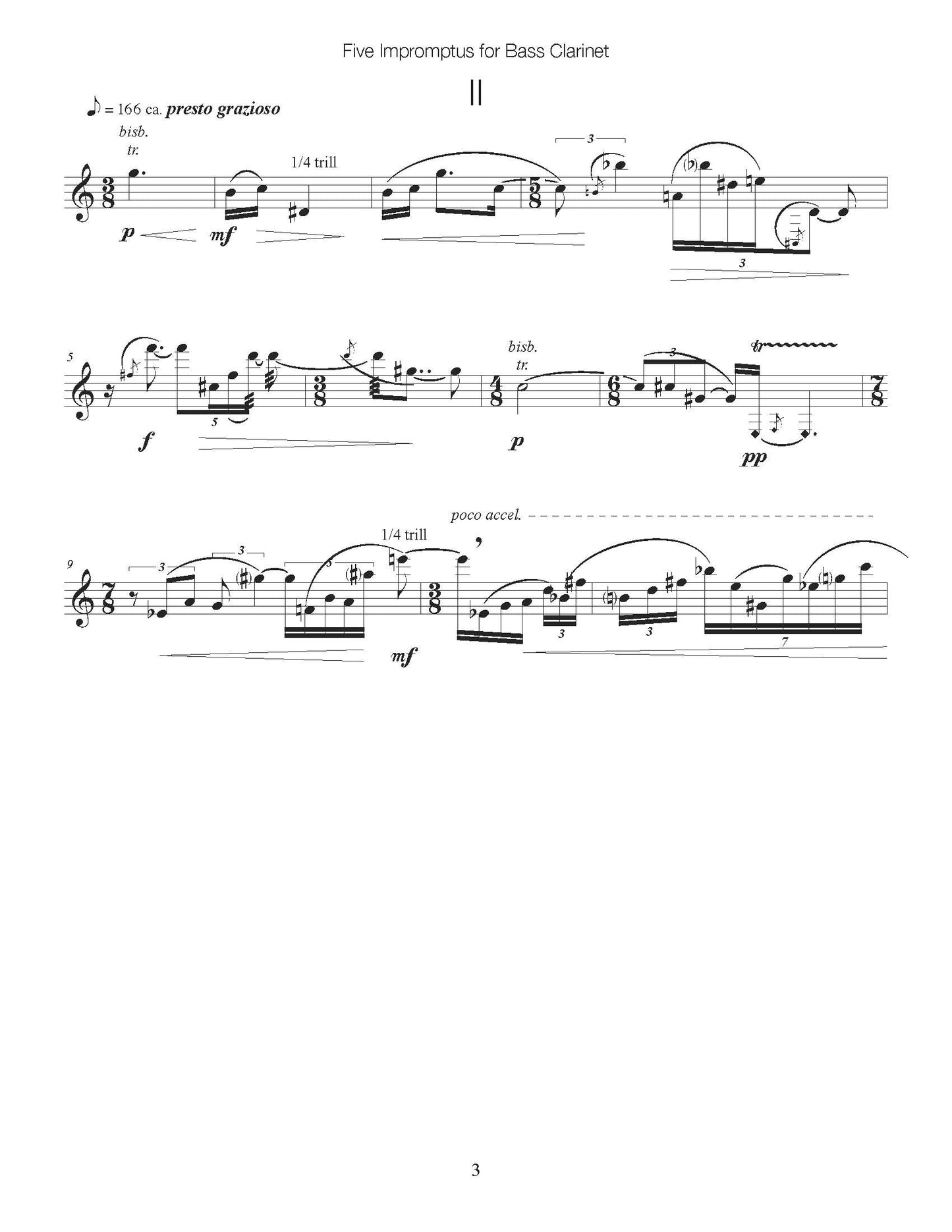 Five Impromptus for Bass Clarinet