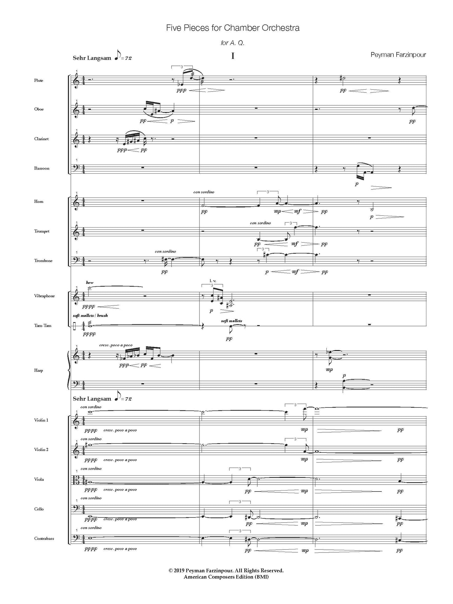 Five Pieces for Chamber Orchestra
