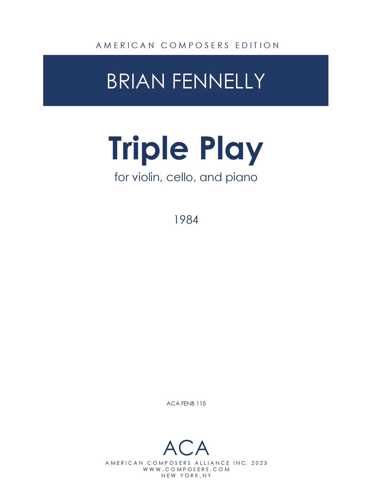 Triple Play (Trio No. 1 for Violin, Cello, and Piano)