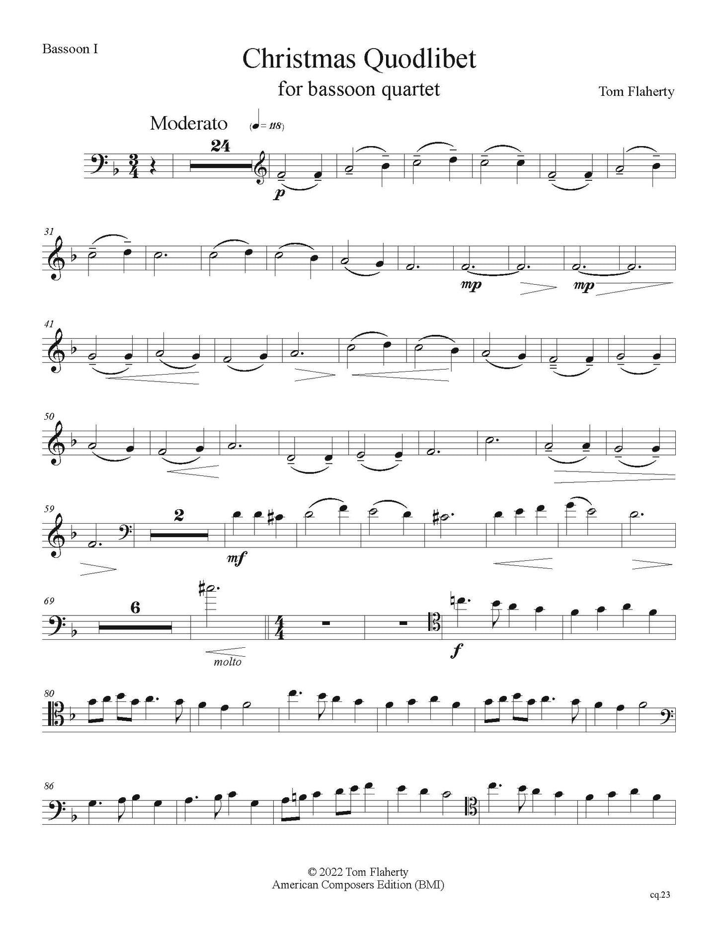 Christmas Quodlibet - 4 Bassoons