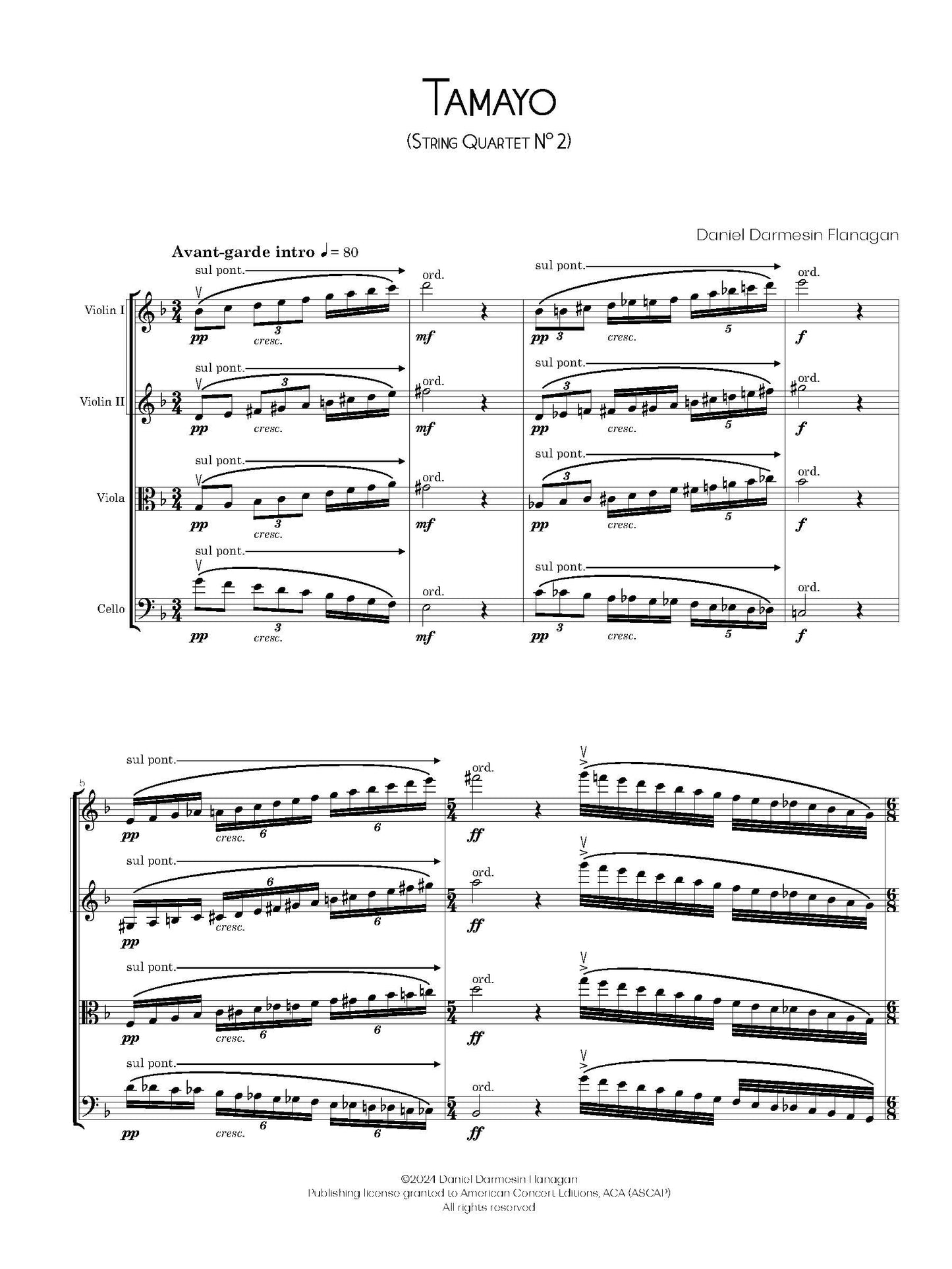 Tamayo: String Quartet No. 2