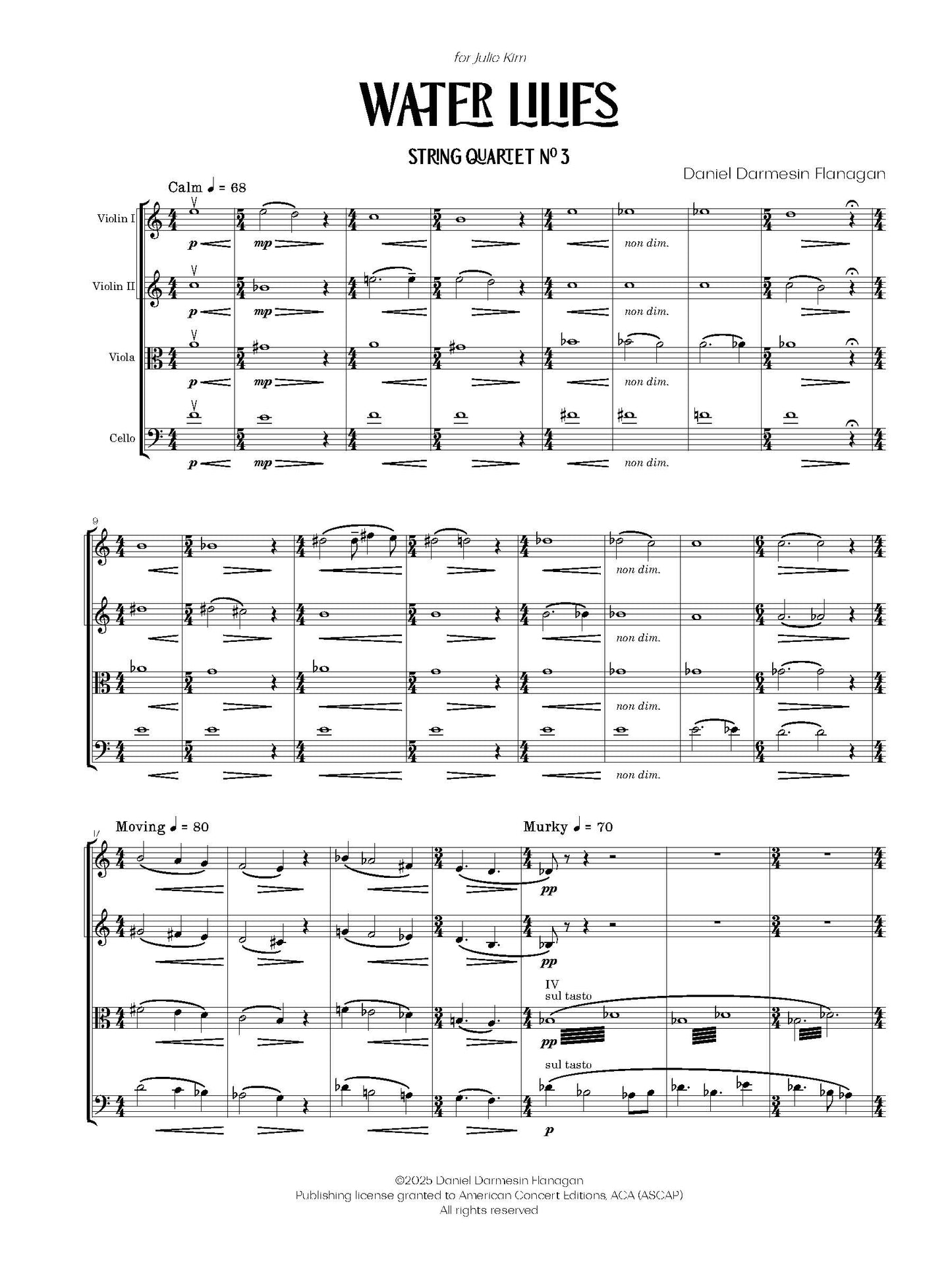 Water Lilies: String Quartet No. 3