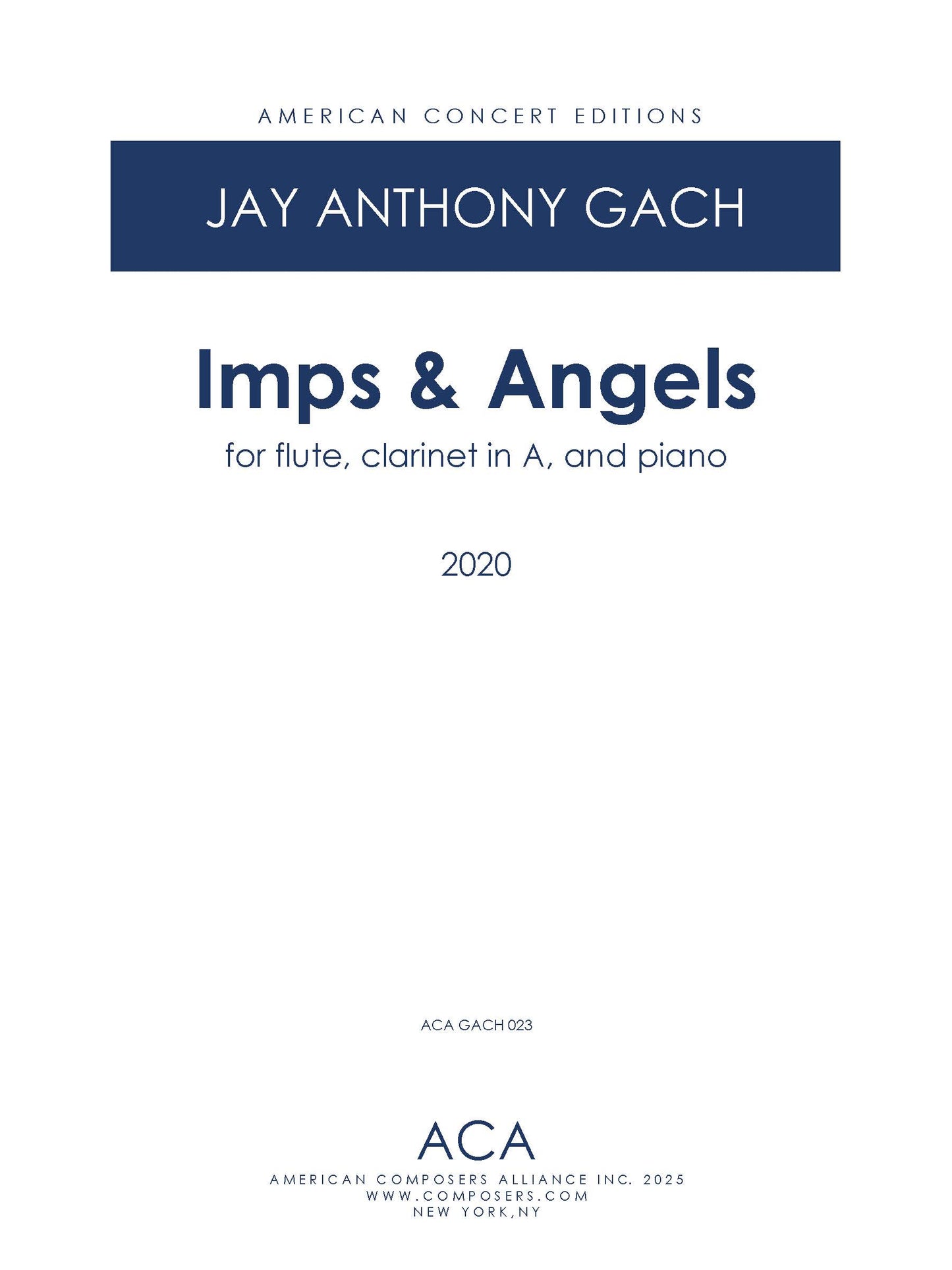 Imps & Angels - for Flute, Clarinet in A, and Piano