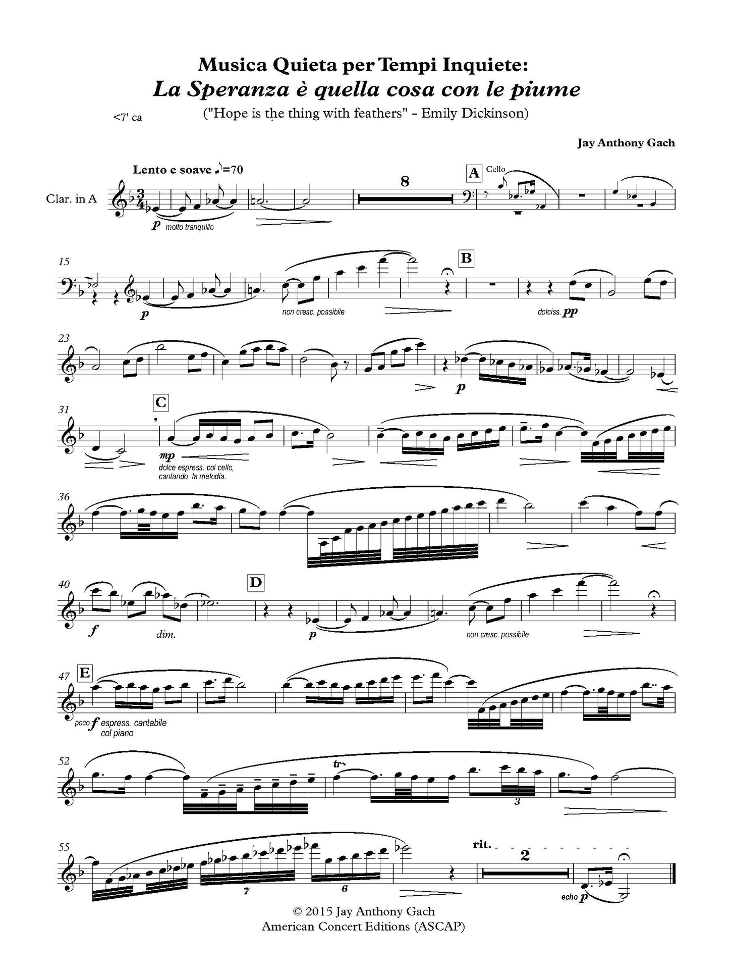 La Speranza è quella cosa con le piume