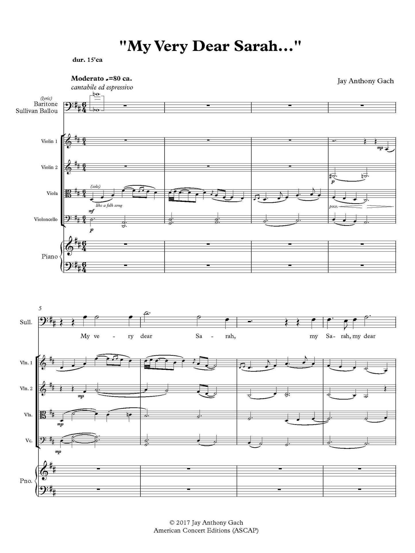 "My Very Dear Sarah..."