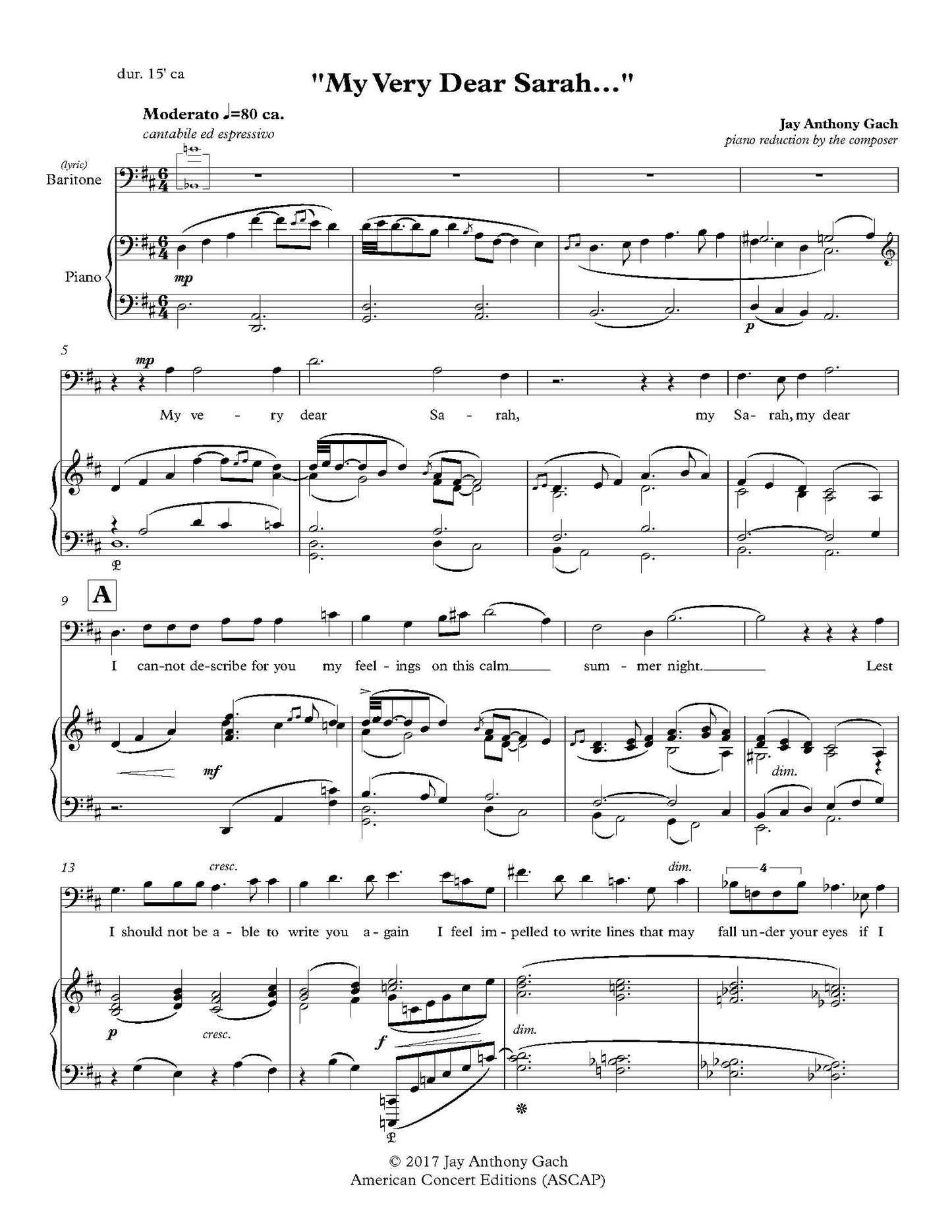 "My Very Dear Sarah..."