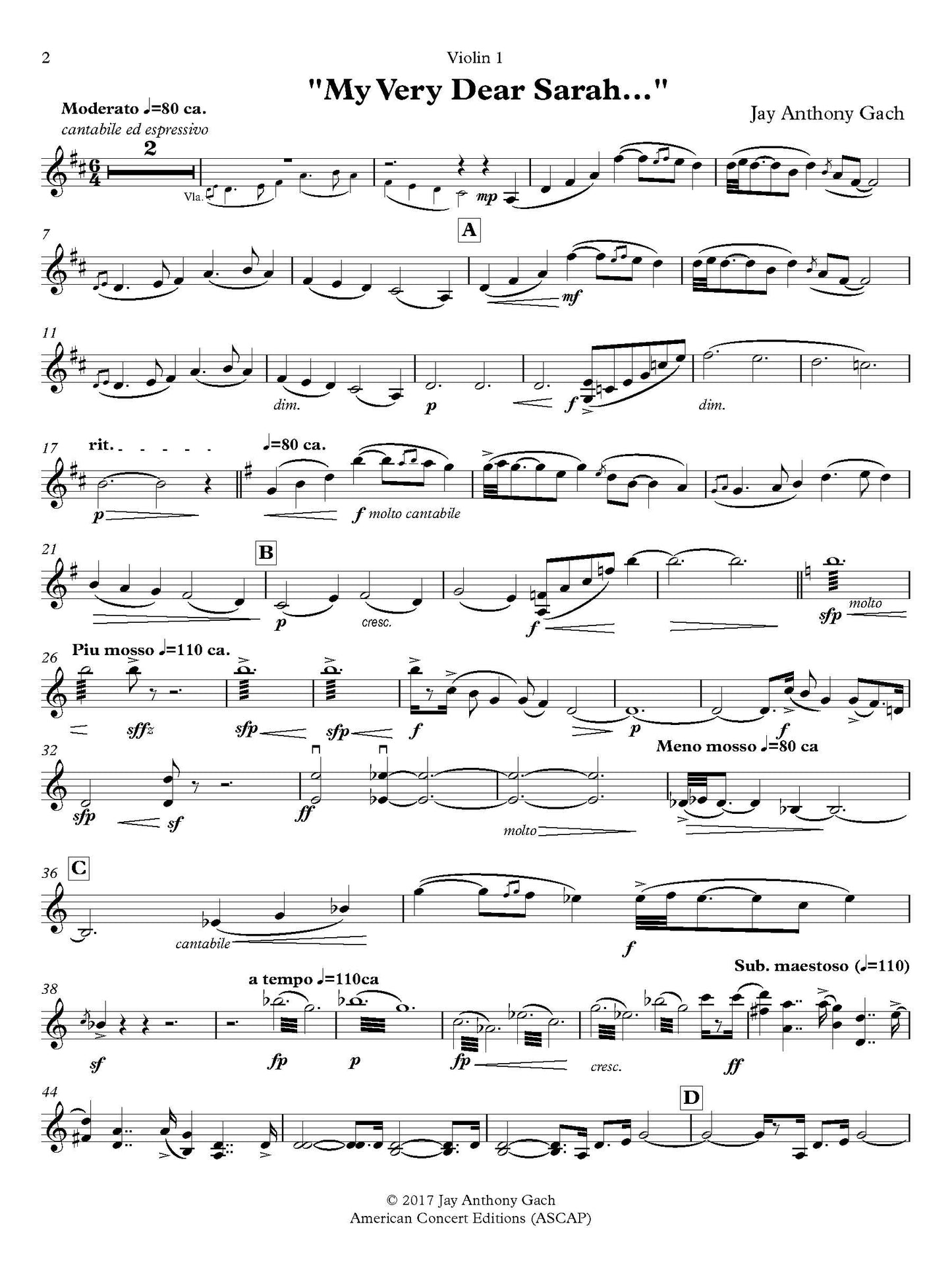 "My Very Dear Sarah..."