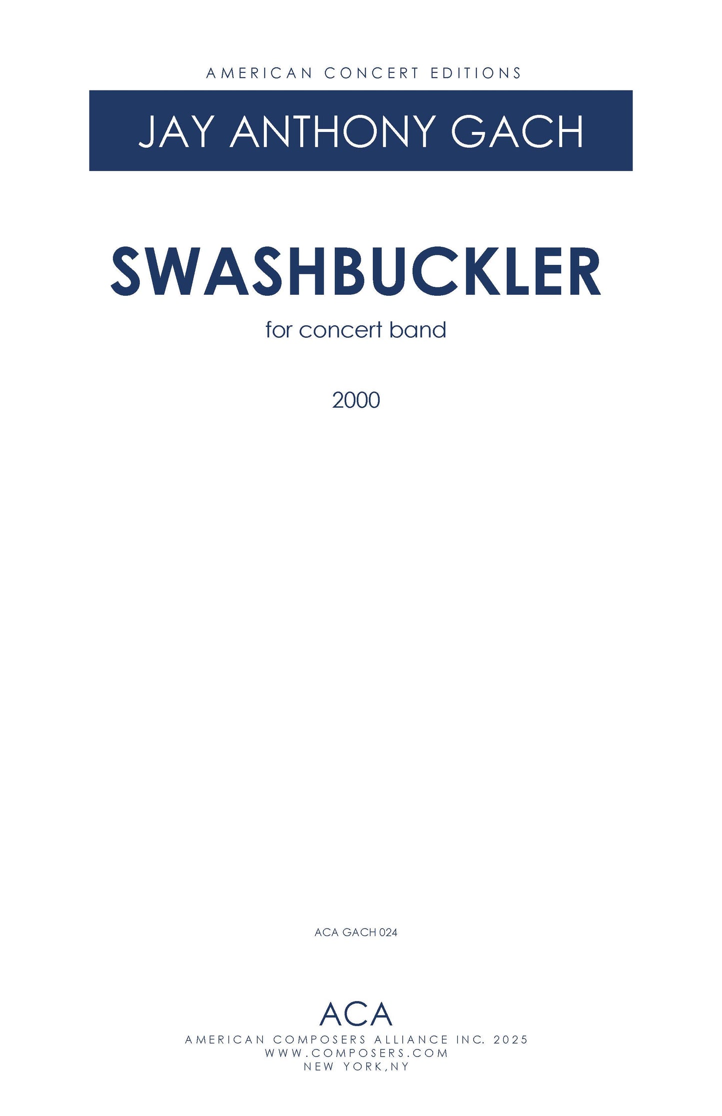 SWASHBUCKLER for Concert Band