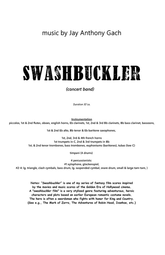 SWASHBUCKLER for Concert Band