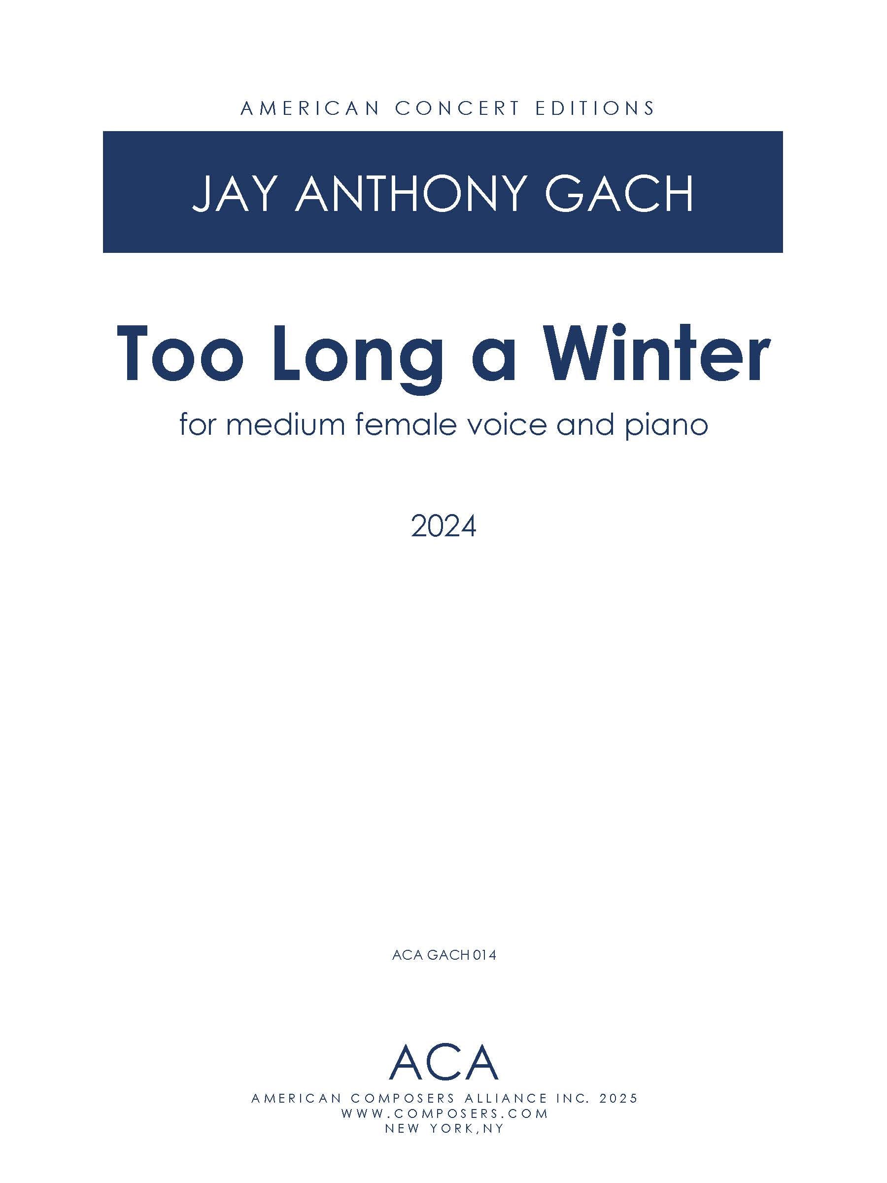 洋楽 A Long Winter Too Long a Winter – American Composers Alliance