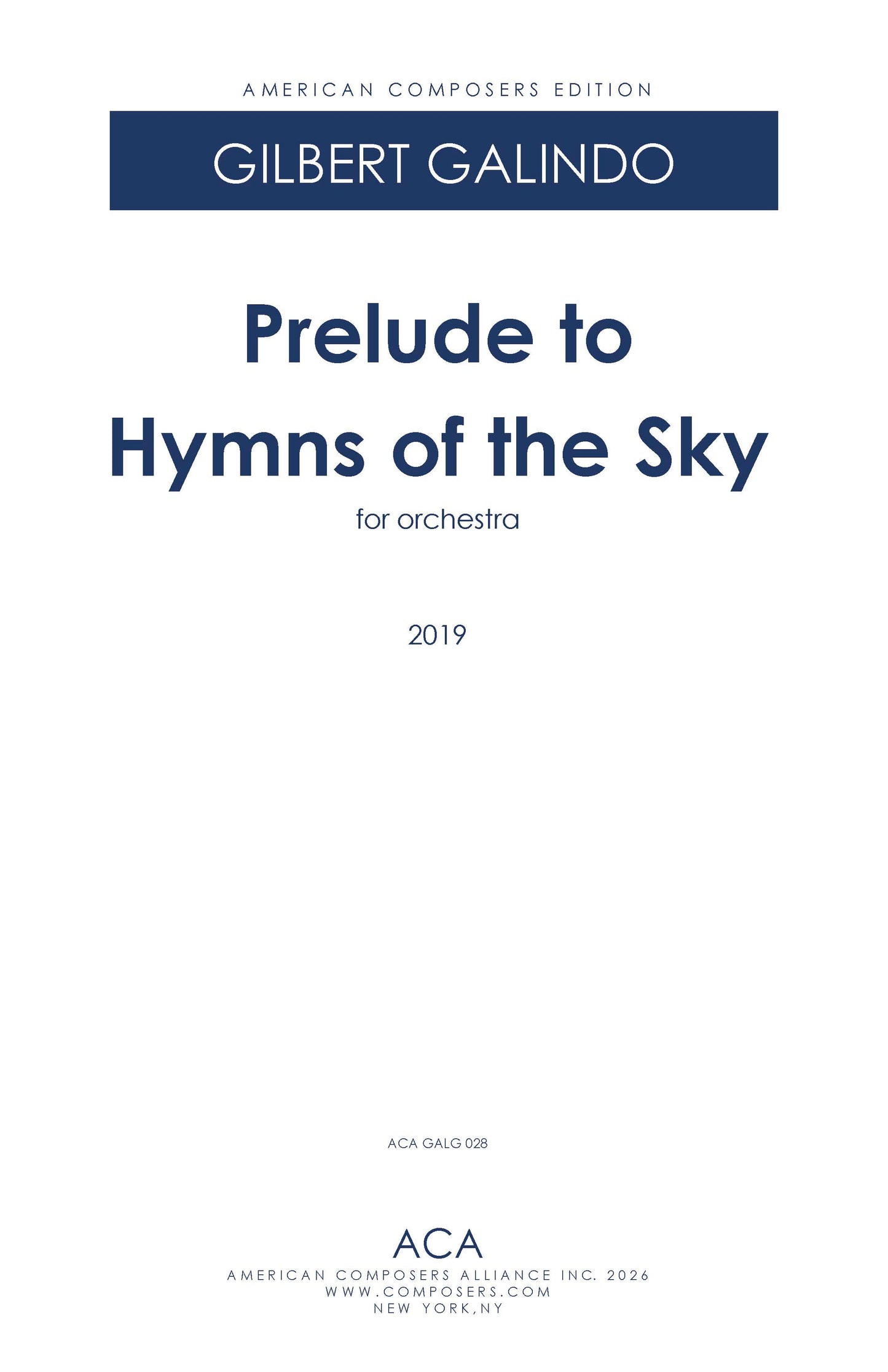 Prelude to Hymns of the Sky