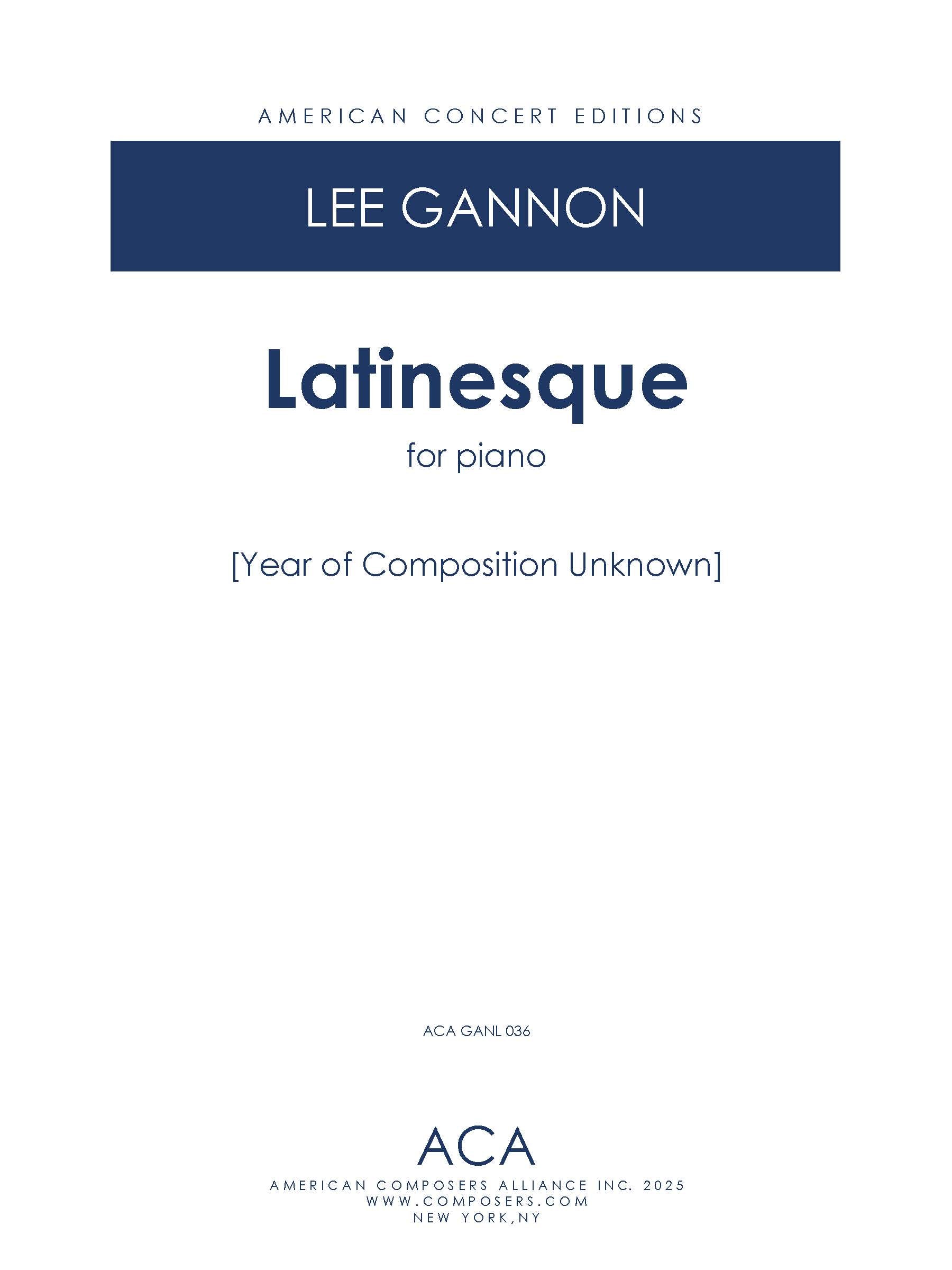 Latinesque – American Composers Alliance