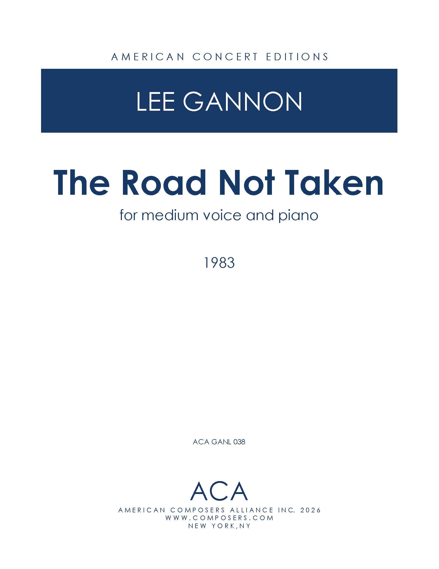 The Road Not Taken – American Composers Alliance