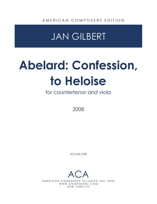 ABELARD: CONFESSION, TO HELOISE (FROM "OF HELOISE")