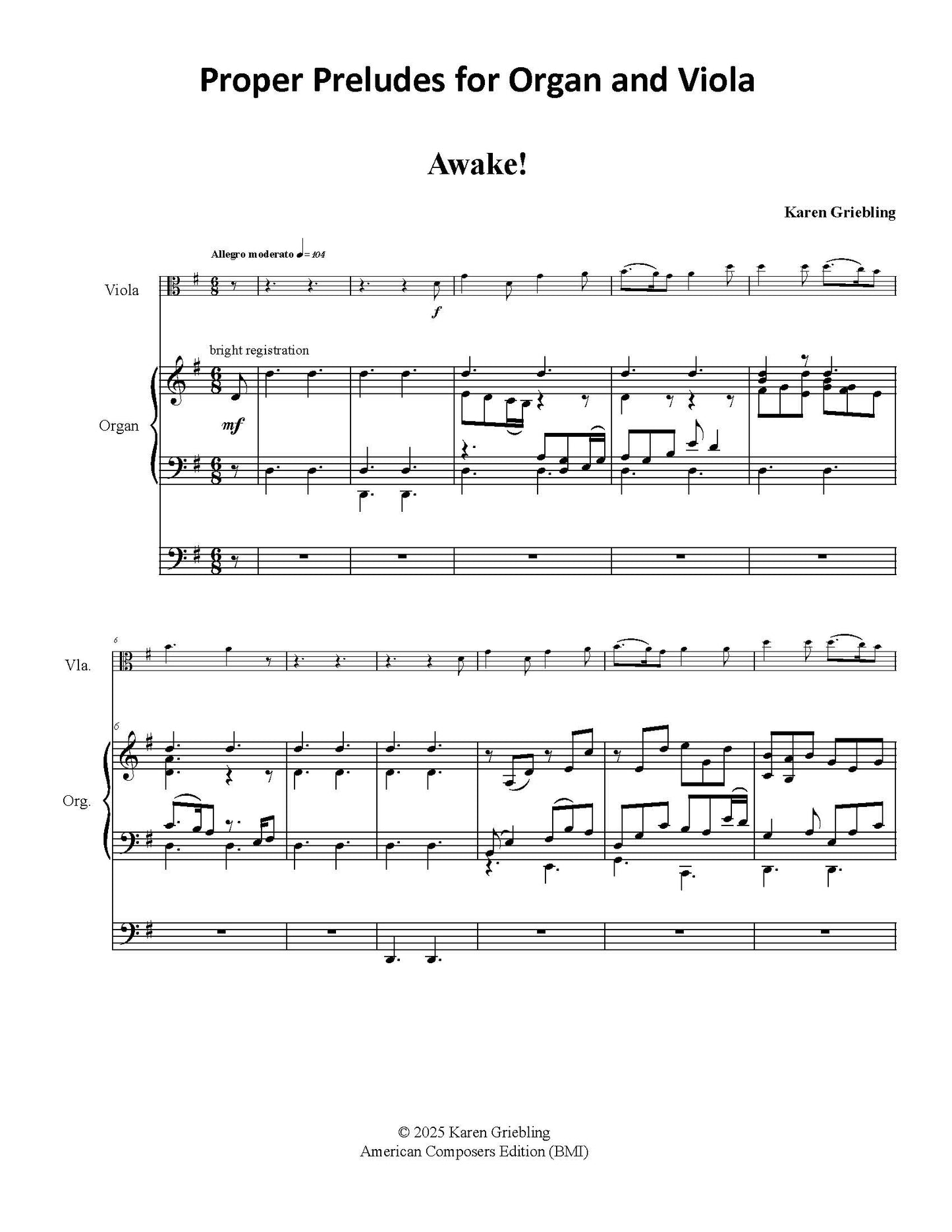 Proper Preludes for Organ and Viola