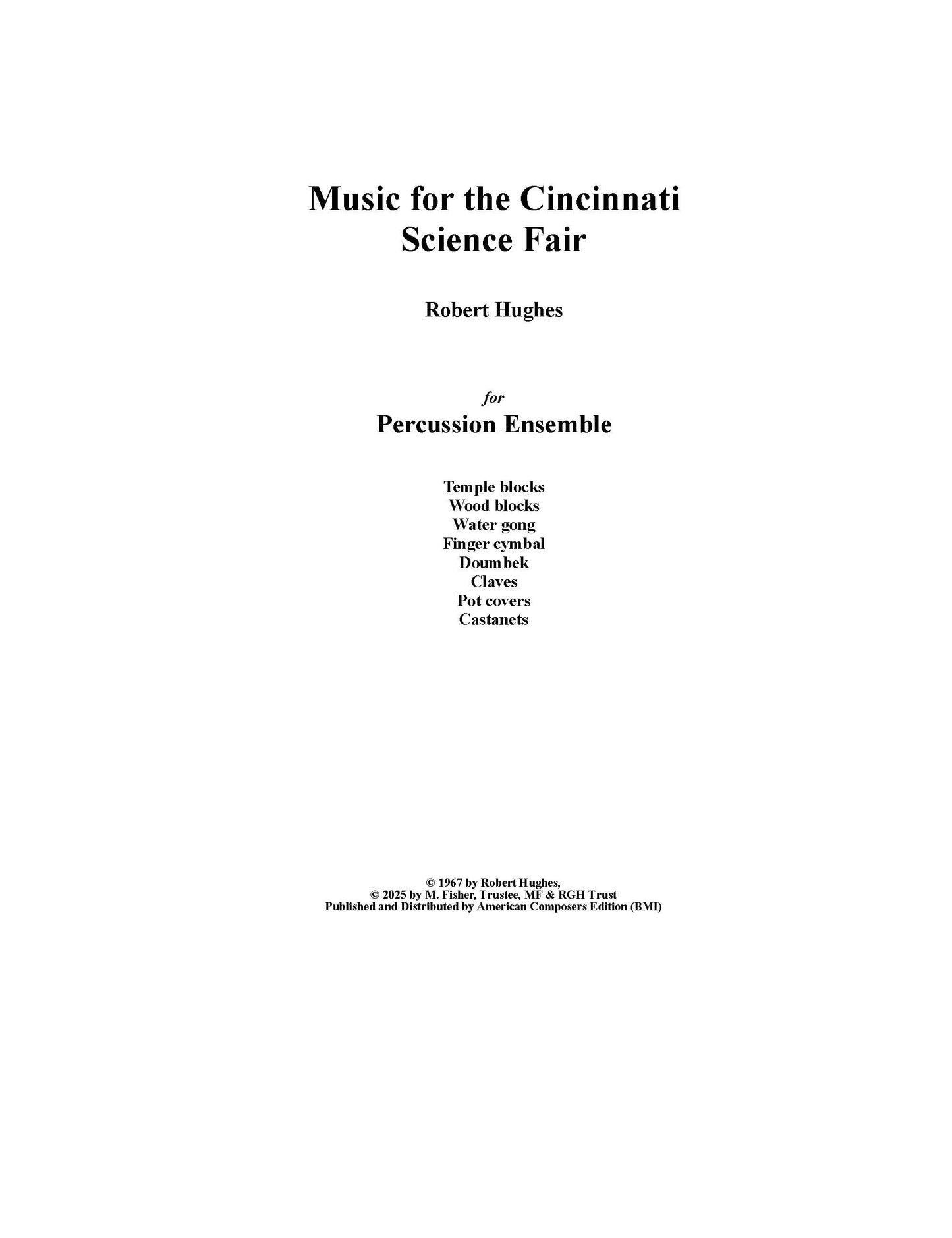 Music for the Cincinnati Science Fair