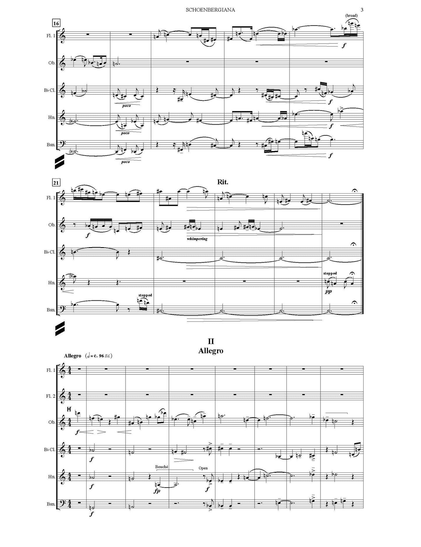 Schoenbergiana - Arr for Wind Sextet