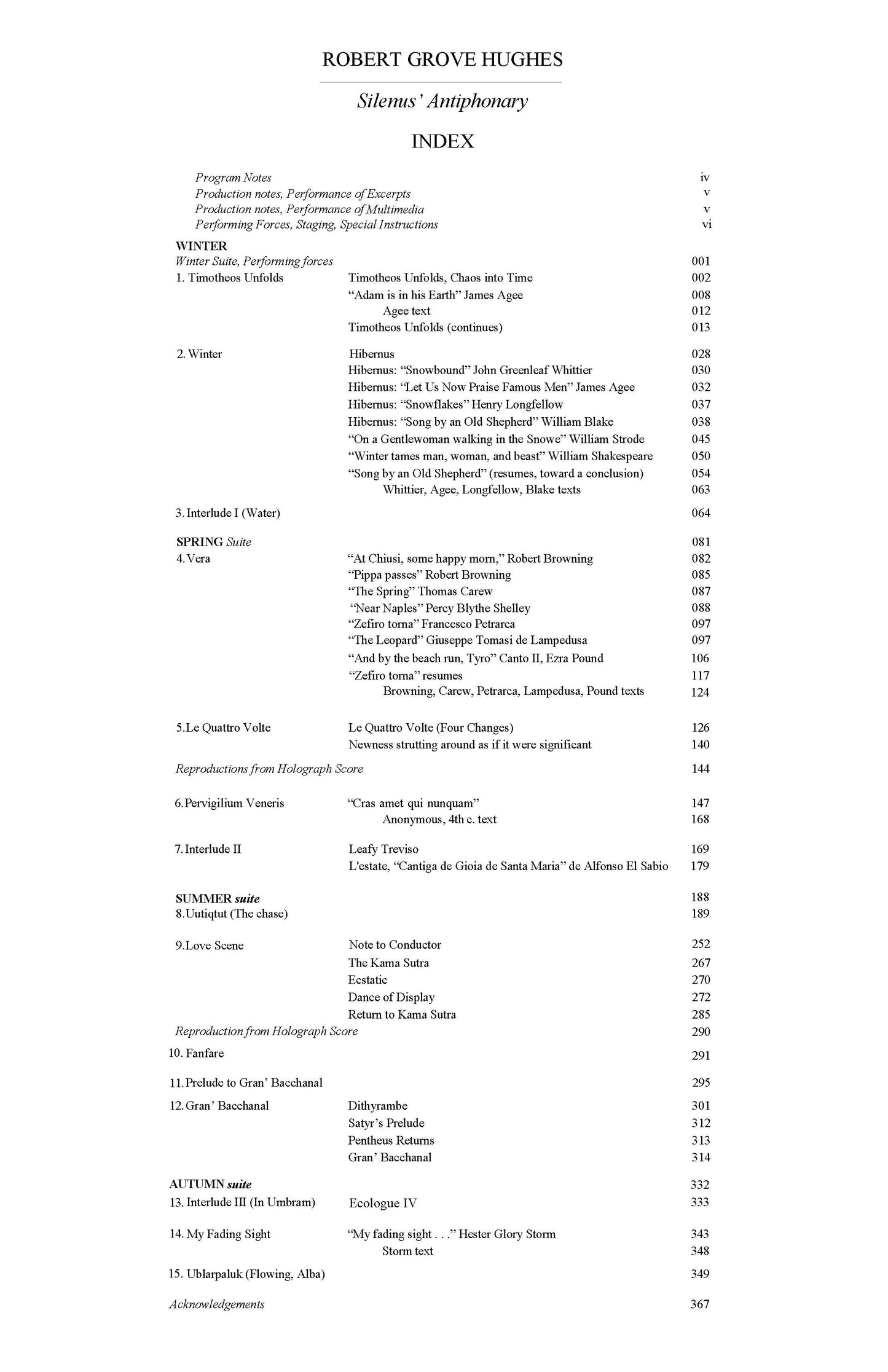 Silenus' Antiphonary