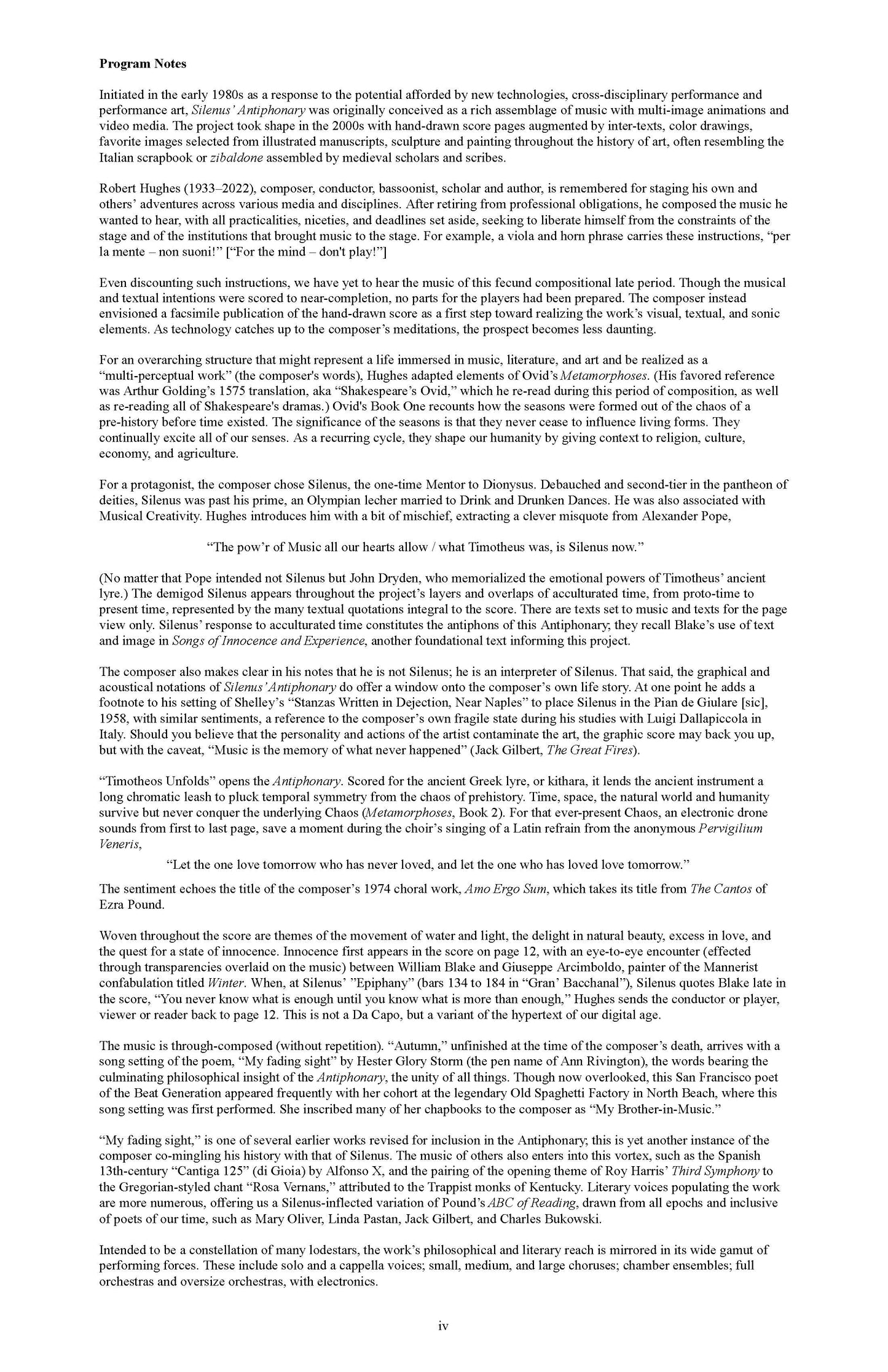 Silenus' Antiphonary