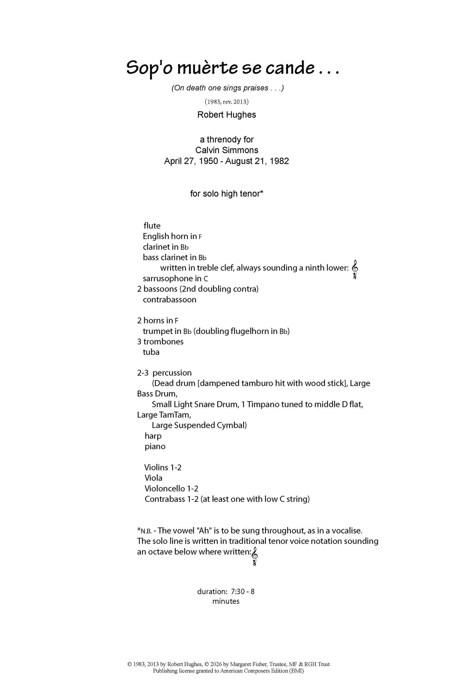 Sop'o muèrte se cande