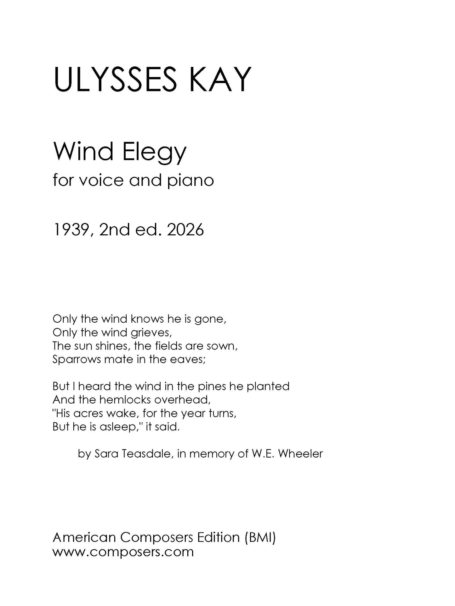 Wind Elegy