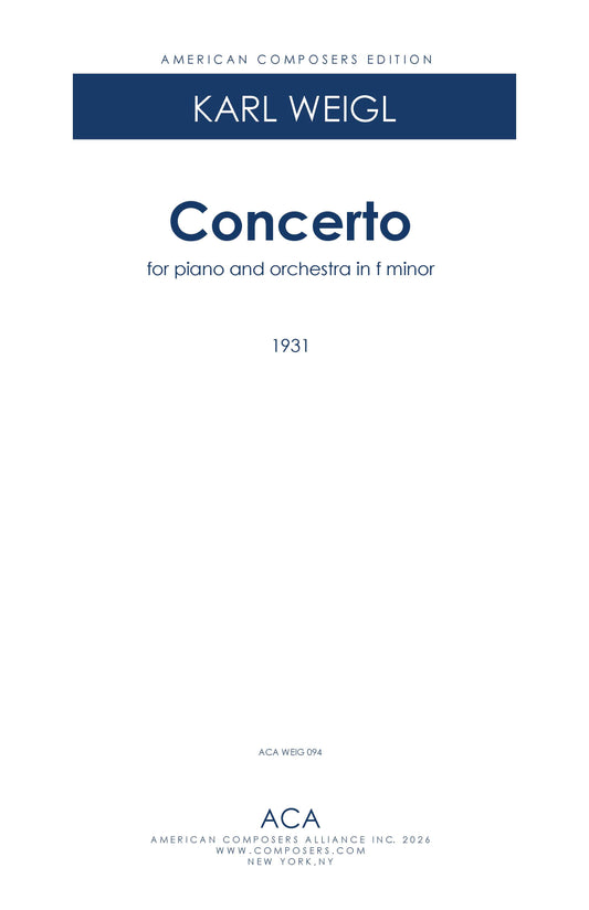 Concerto for Piano and Orchestra in F Minor