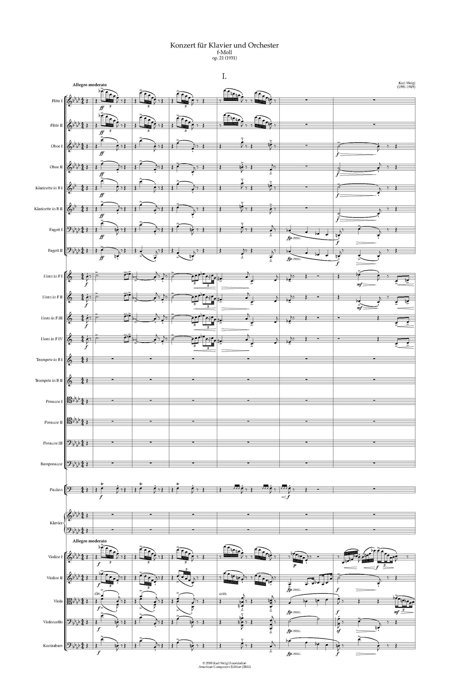 Concerto for Piano and Orchestra in F Minor
