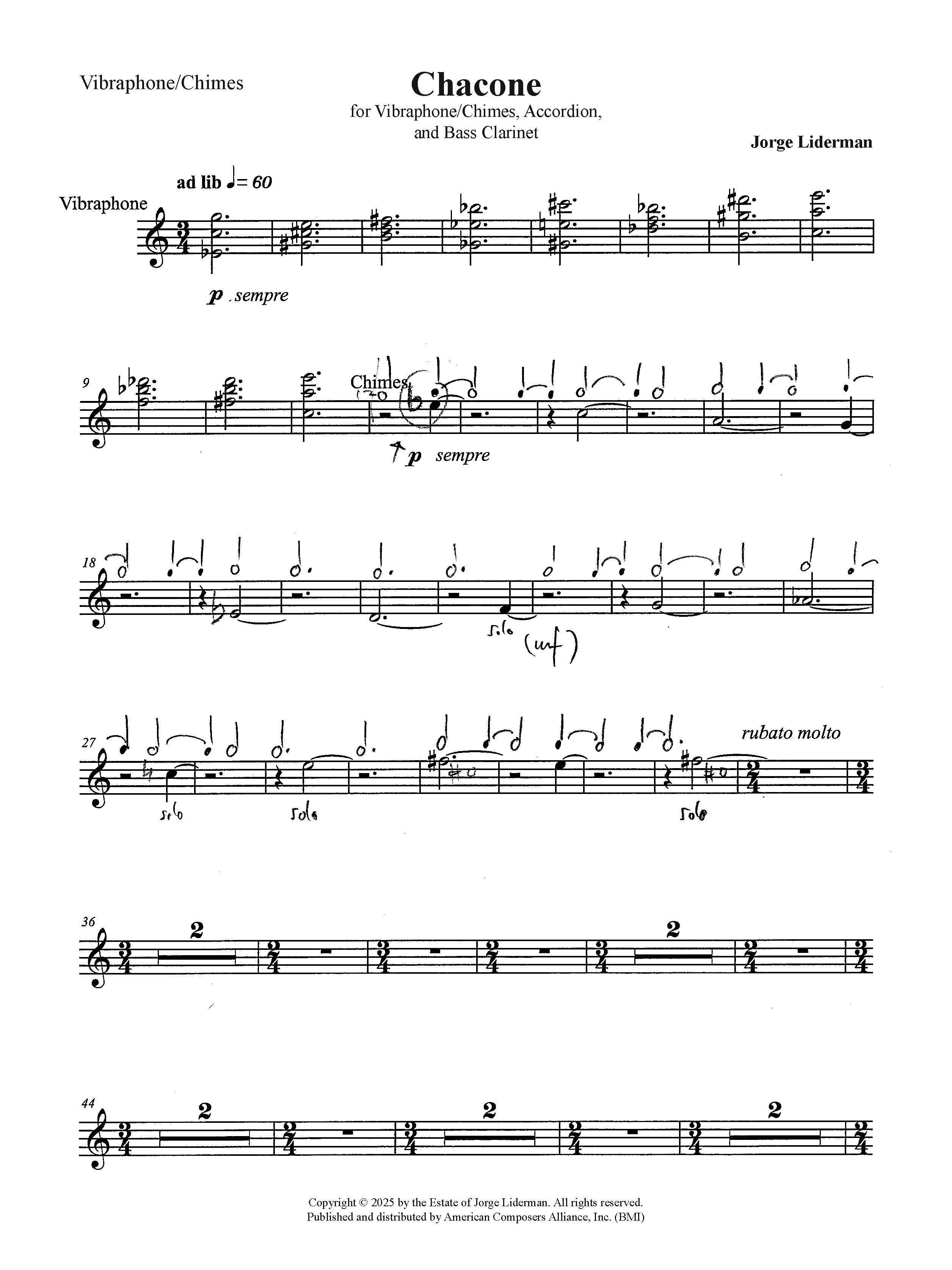 Chacone – American Composers Alliance