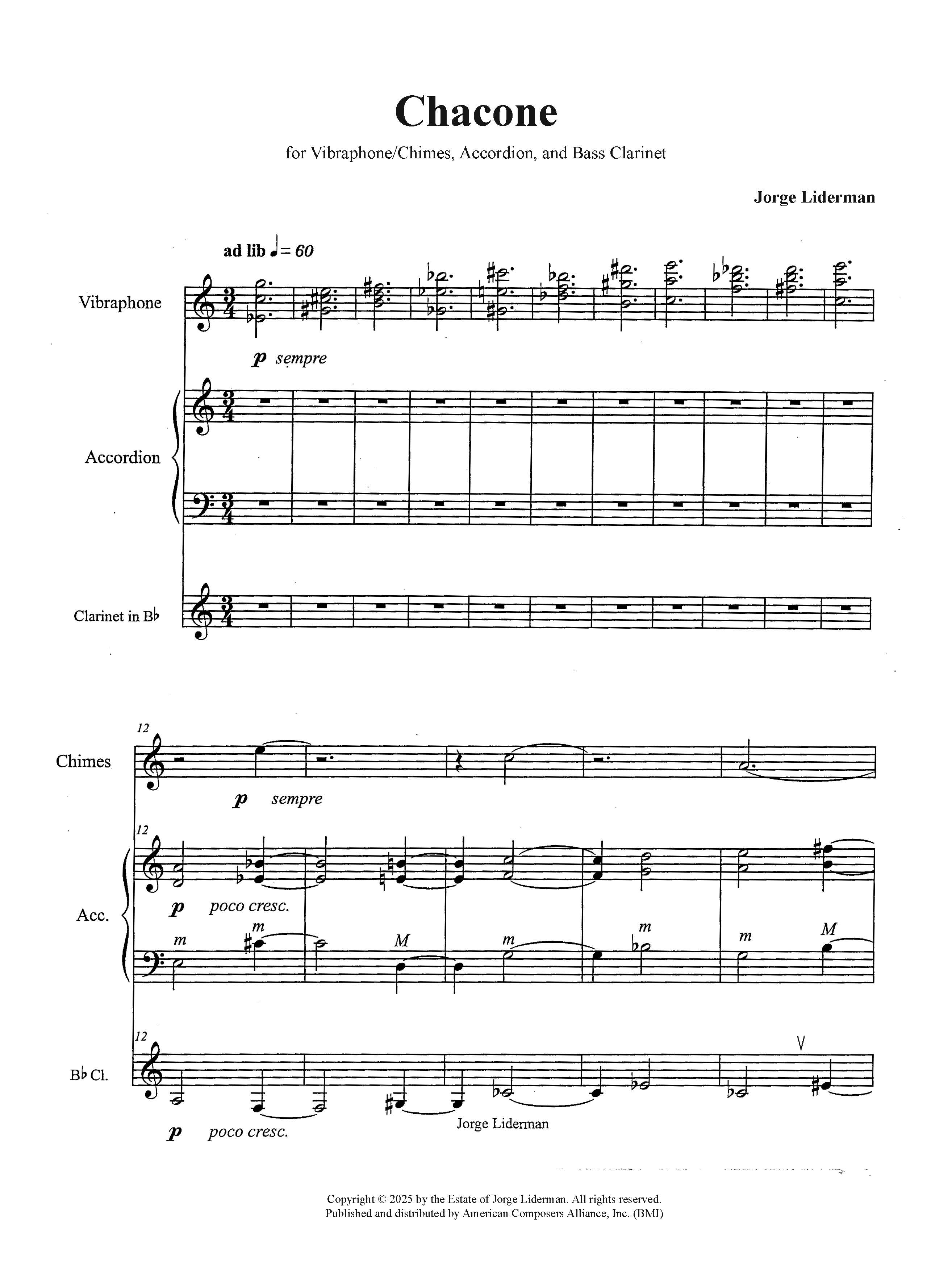 Chacone – American Composers Alliance