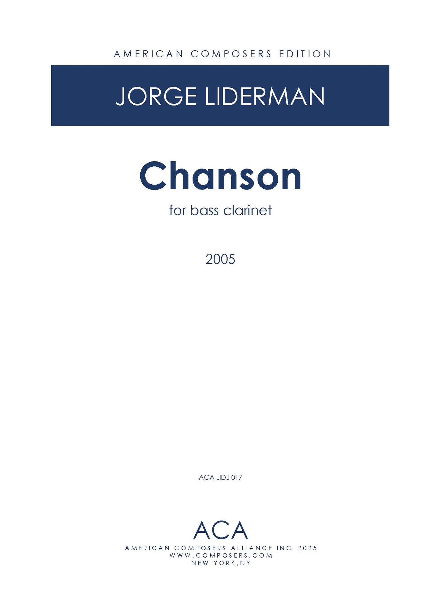 Chanson for Bass Clarinet