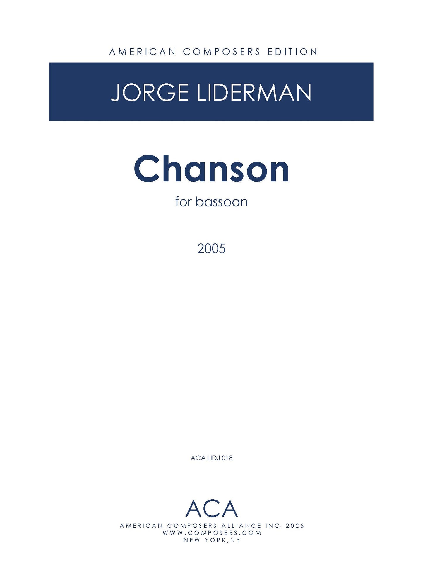 Chanson for Bassoon