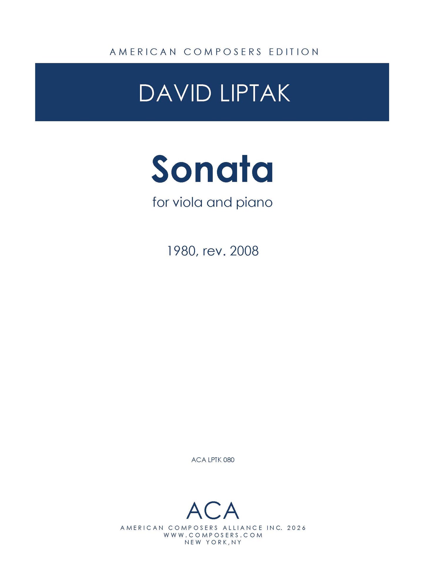 Sonata for Viola and Piano