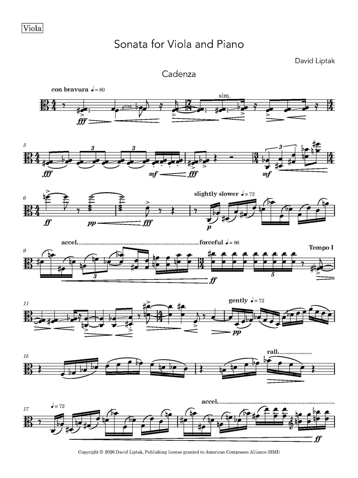 Sonata for Viola and Piano