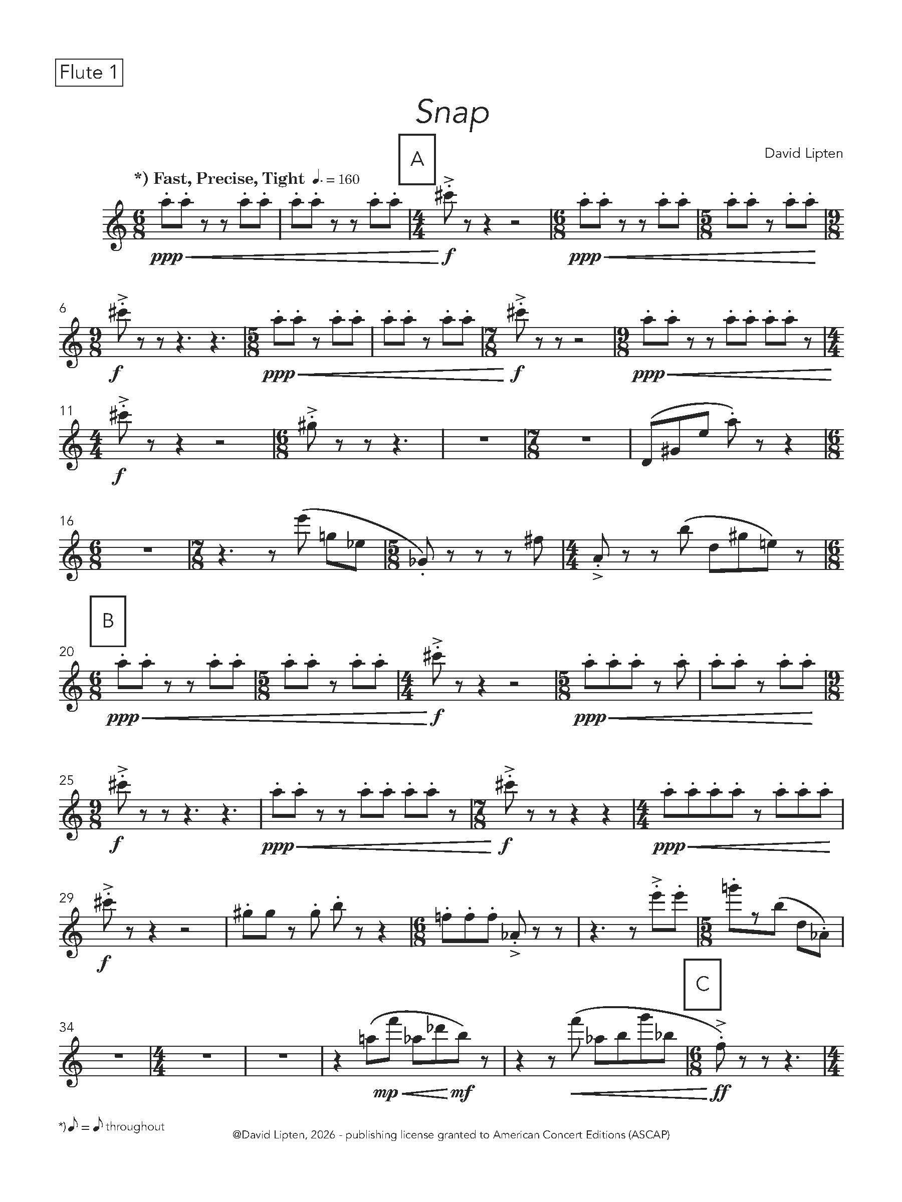 Snap for Wind Ensemble – American Composers Alliance