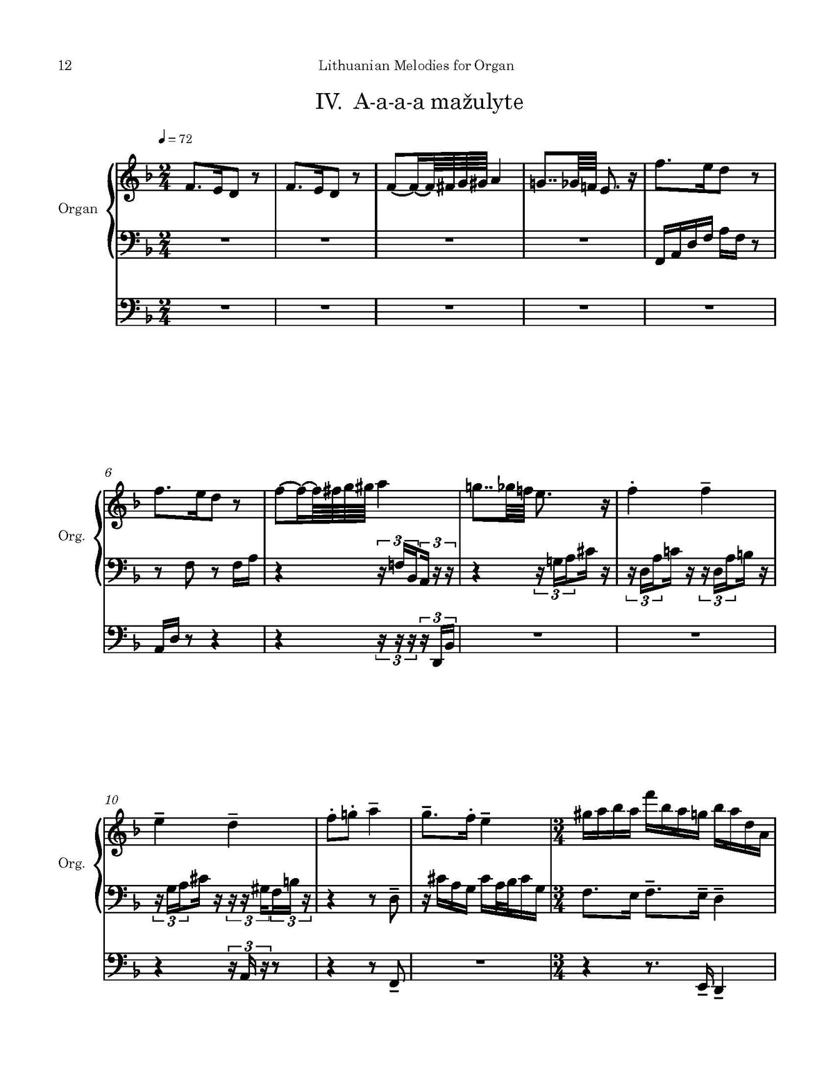 Lithuanian Melodies for Organ