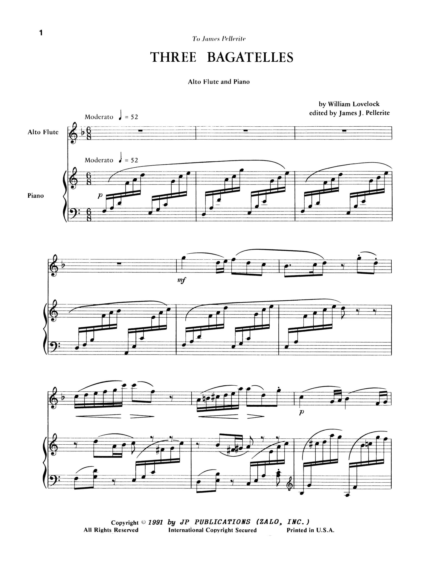 Three Bagatelles for Alto Flute and Piano
